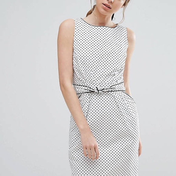 ASOS  ModCloth Trollied Dolly Dresses & Skirts - ModCloth® Trollied Dolly Polka Dot Dress With Tie Waist